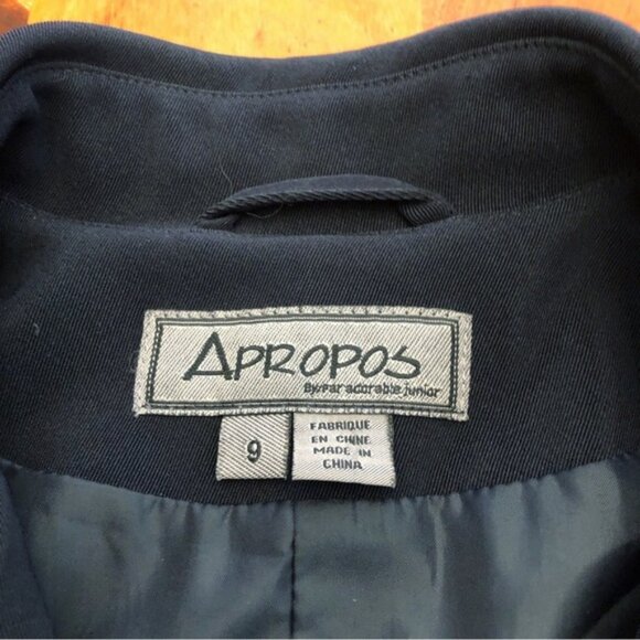 Vintage 90s Oversized Minimalist Navy Baggy Long Jacket Trench Coat. Large - Picture 4 of 10